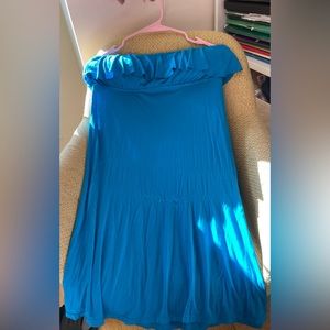 Blue Strapless Summer Dress w/ Removable Padding x Rampage, Size Medium 🦋☀️